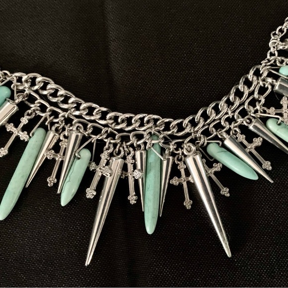 ๐Genuine TURQUOISE & Multiple Cross Necklace by Cookie Lee - Picture 5 of 5